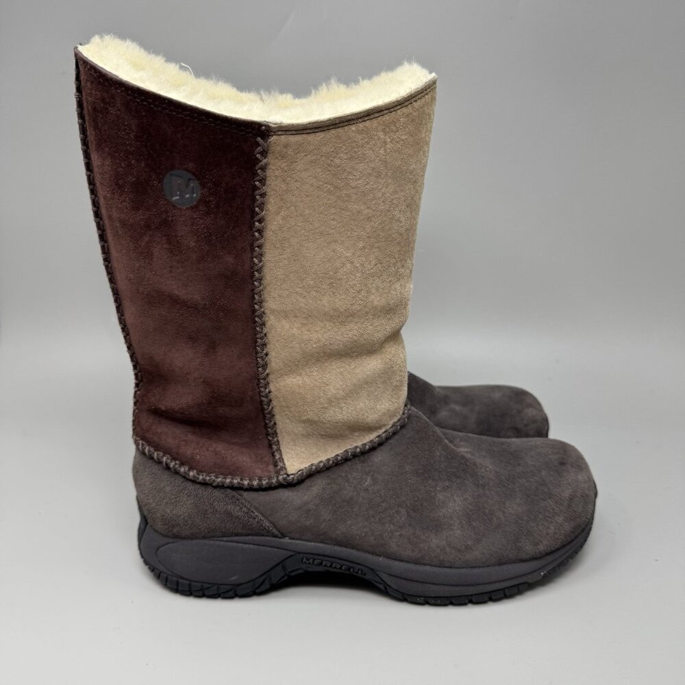 Merrell Encore Stitch High Espresso Women's Shearling Lined Boots Size 8.5